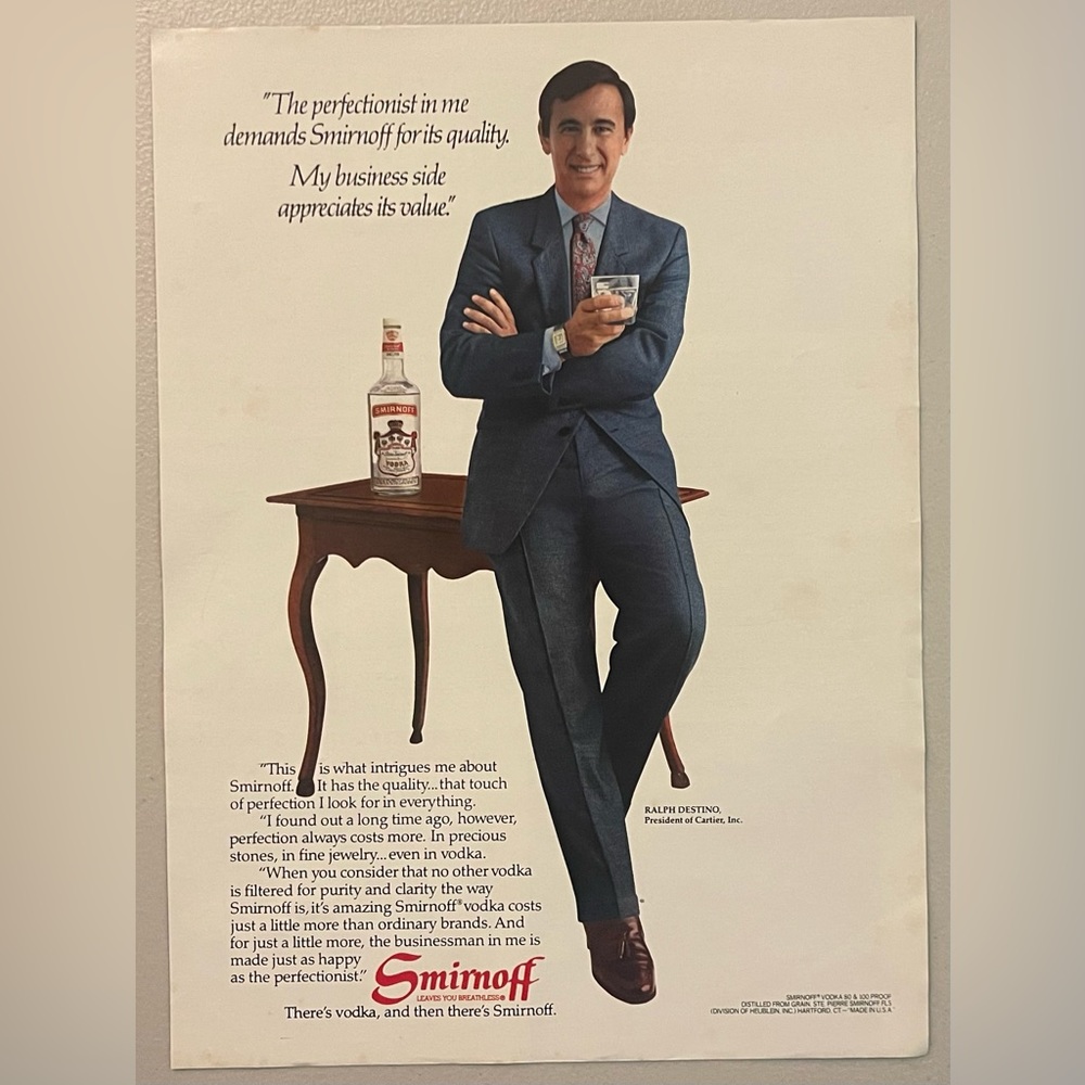 Smirnoff Authentic 1982 Advertisement